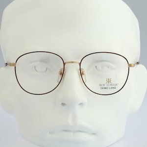 Roy Tower RT 302 GD, Vintage 90s gold and tortoise panto square eyeglasses frames mens & womens NOS