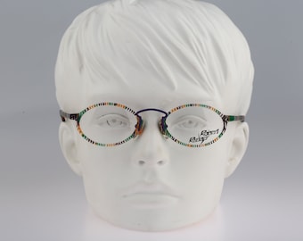 Robert Rudger 0760 120 24, Vintage 90s unique colorful oval eyeglasses frames mens & womens NOS
