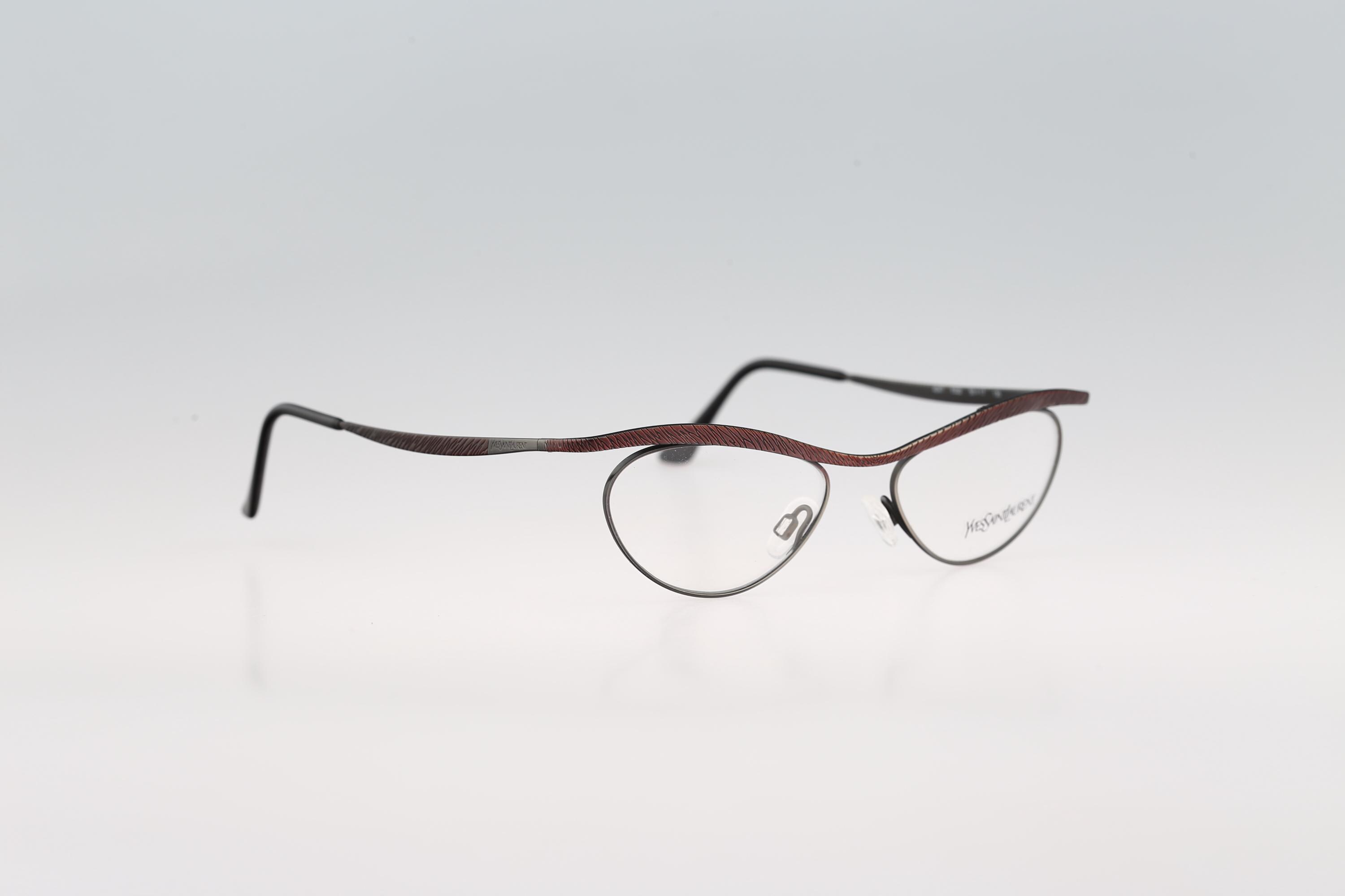 Yves Saint Laurent 4047 Y222, Vintage 90s Antique Grey and Red