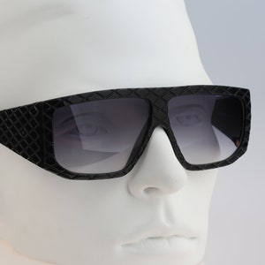 Helena Rubinstein Depose HR 23 21, vintage jaren 80 unieke oversized zwarte vierkante zonnebril voor heren en dames, NOS