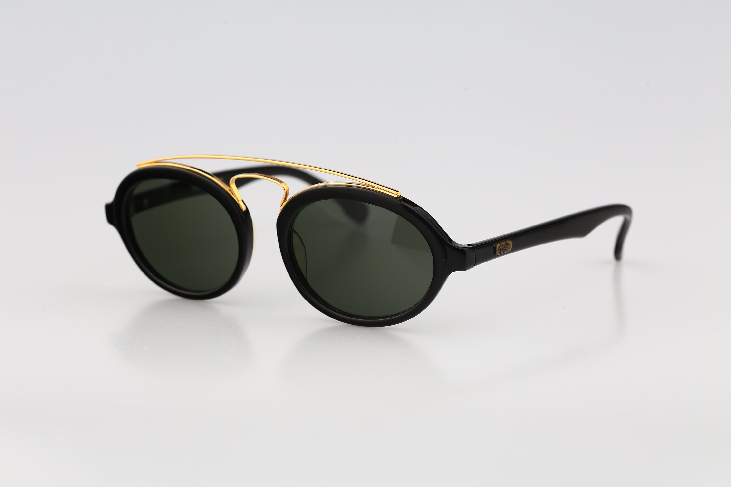 Ray Ban BL Gatsby Style 6 W0940, Vintage 90s Black & Gold Ray Ban BL Gatsby Style 6 W0940, Vintage 90s Black & Gold