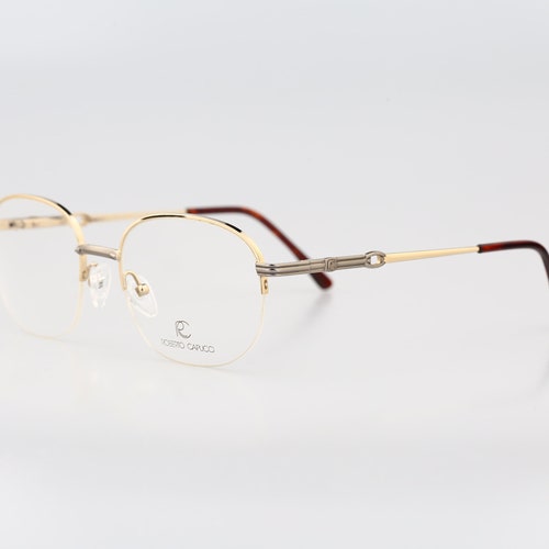 Roberto Capucci 877 N 13, Vintage 90s gold and silver half rim shops square eyeglasses frames mens & womens NOS