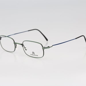 Rodenstock R 4264 D, Vintage 90s lightweight green and blue small rectangle eyeglasses frames mens & womens NOS image 6