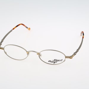 Robert Rudger 1900 174 27, Vintage 90s silver & gold steampunk oval eyeglasses frames mens and womens NOS
