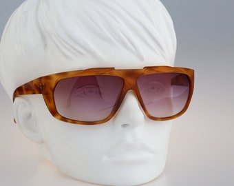 Gianni Versace 816 863 BD, Vintage 90s tortoise oversized wrap rectangle sunglasses women, NOS