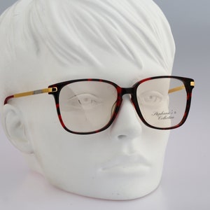 Stephanie&#39;s Collection 636 A140 Hand made in Italy, Vintage 90s tortoise oversized square eyeglasses frames womens NOS