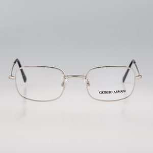 Giorgio Armani 232 707, Vintage 90s silver small square eyeglasses frames mens & womens / NOS
