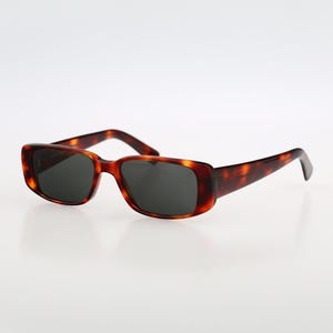 Roberto Baroni 361 176, Vintage 80s tortoise small slim rectangle sunglasses womens NOS