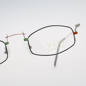 Taxi By Casanova SM 59 C 04, Vintage 90s black and silver unique small rectangle eyeglasses frames mens & womens NOS