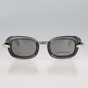 Lagerfeld 4117 31, Vintage 90s silver mirrored lenses unique square sunglasses women, NOS