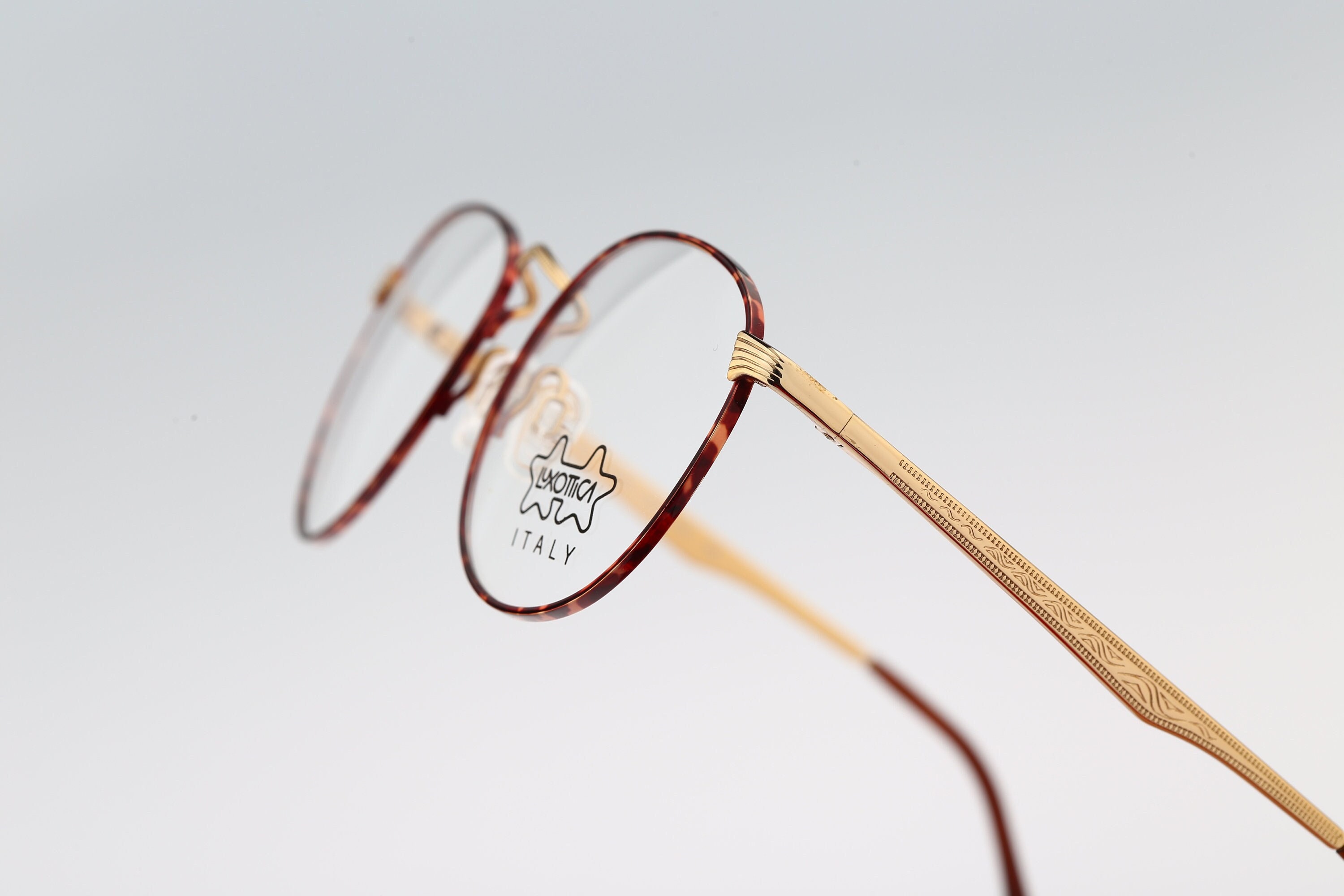 Luxottica 1223 G350 Gold Plated 18K, Vintage 90s Gold and  display picture 3