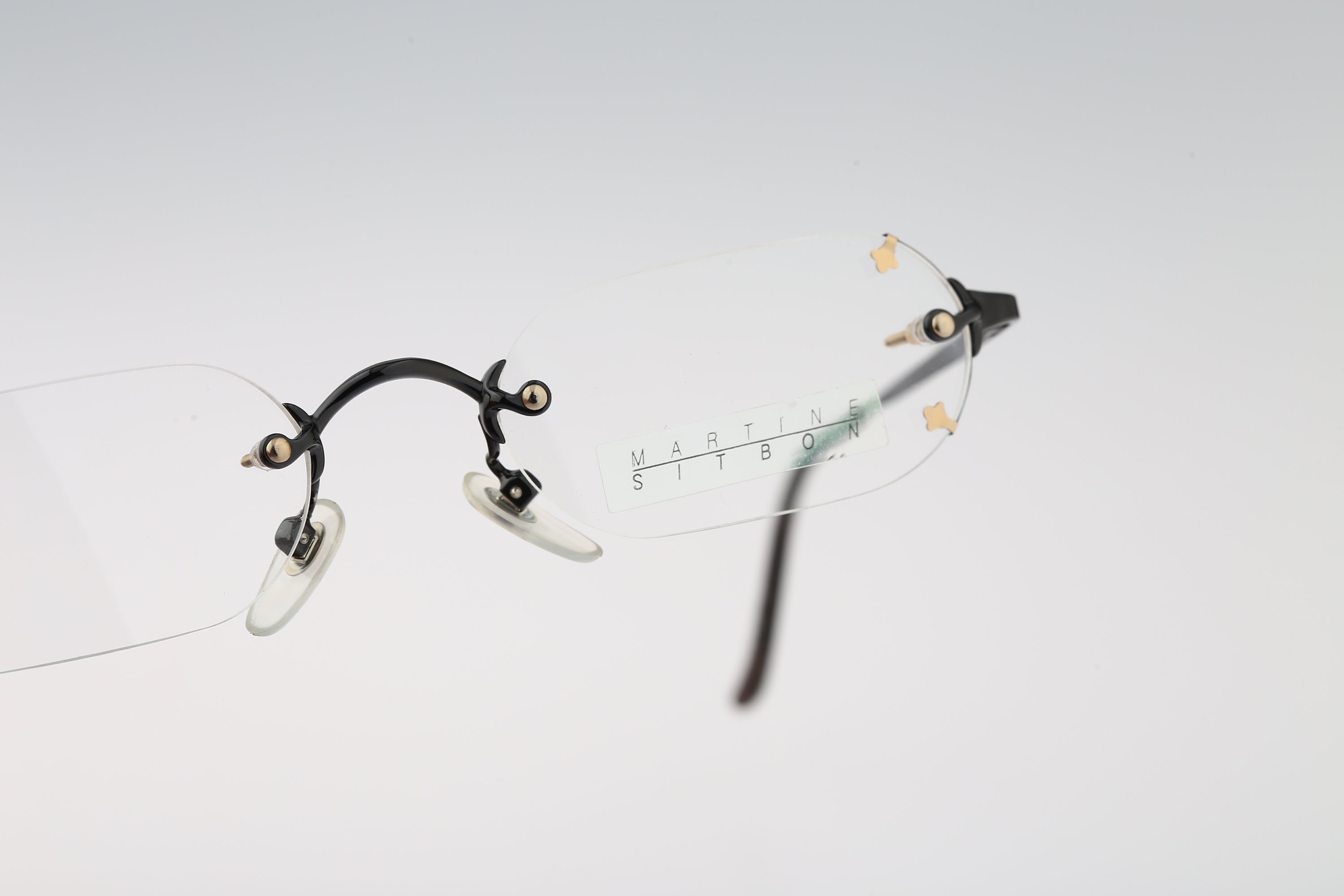 Martine Sitbon 6524 Cb G, Vintage 90s Japanese made gray rimless hexagon eyeglasses frames mens & womens NOS