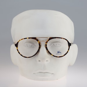 Burberrys B10 04, Vintage 90s gold and tortoise oversized round aviator glasses frames mens & womens NOS