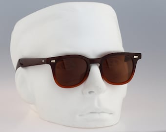 Bolle Sunrock, Vintage 90er Jahre zweifarbige quadratische Wayfarer Sonnenbrille Herren & Damen, NOS