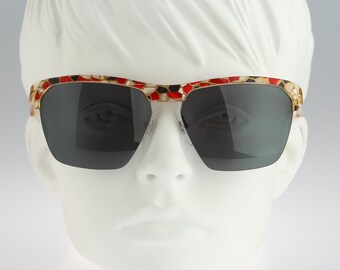 Christian Roth Optical affairs hechos a mano en Francia J 100, gafas de sol cuadradas de gran tamaño con diseño de browline de colores vintage de los años 80 para mujer, NOS