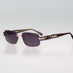 Diva 4086 172, Vintage 90s gray and gold rectangle sunglasses mens & women NOS