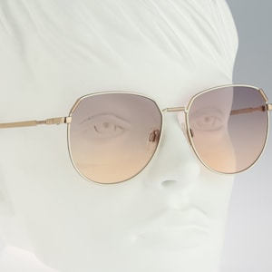 Gafas de sol Silhouette M 6047 31 C 4073, estilo vintage de los años 80, con montura redonda, estilo panto, con corona extragrande y efecto teñido en blanco y dorado, NOS