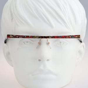 Color Fashion A 477, Vintage 90s colorful unique semi rimless half rim rectangle glasses frames mens & womens / NOS