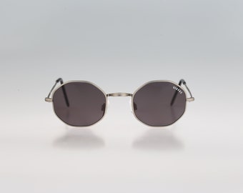 Versus E68 22M, Vintage 90s silver small octagonal sunglasses mens and women NOS