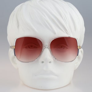 Silhouette M 1172 20 C 5523, Vintage 80s tinted lenses clear large oversized butterfly sunglasses women, NOS