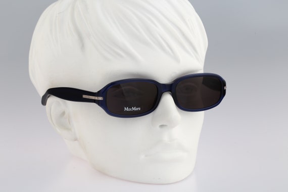 Maxmara 83 S DL7, Vintage 2000s Blue Rectangle Sunglasses  display picture 2
