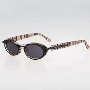 Robert Rudger 0036 246 08, Vintage 90s colorful and black steampunk slim oval cat eye sunglasses women, NOS