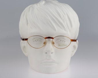 Marc O'Polo 3301 689, Vintage 90s unique gold and tortoise small cat eye glasses frames womens NOS