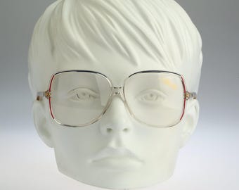Silhouette M 1712 V 1430, Vintage 80s oversized clear butterfly eyeglasses frames womens NOS
