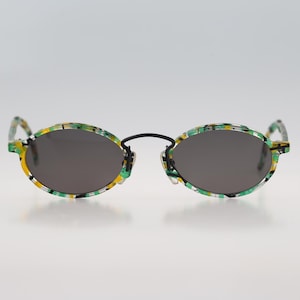 Robert Rudger 0760 0760 118 03, Vintage 90s unique colorful small oval sunglasses women, NOS