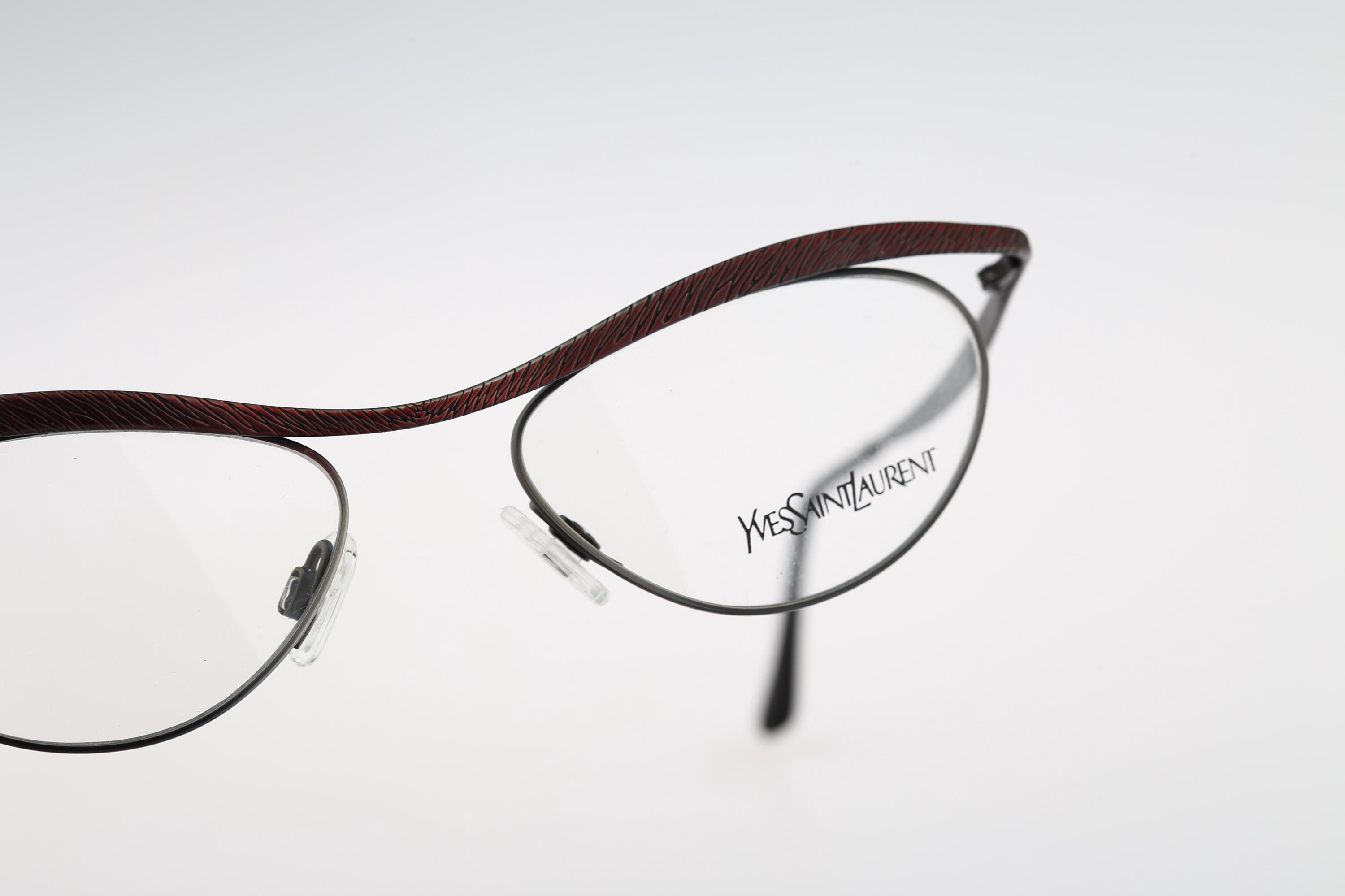 Yves Saint Laurent 4047 Y222, Vintage 90s Antique Grey and Red