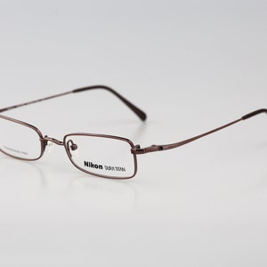 Nikon Dura Titan DT 4261 0423, Vintage 90s gray small rectangle eyeglasses frames women / NOS