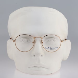 Polo Ralph Lauren VI 0YG, Vintage 90s gold panto round eyeglasses frames mens & womens NOS