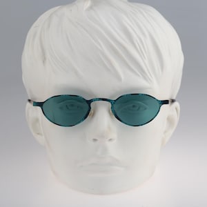 Marc O&#39;Polo by Metzler 3385 110, Vintage 90s green and gold unique small oval sunglasses men & women NOS