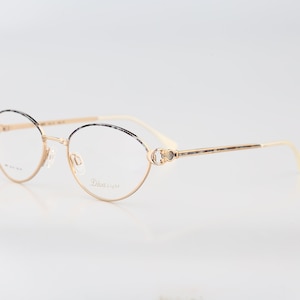 Diva Light 9002 70, Vintage 90s victorian gold oval eyeglasses frames womens NOS