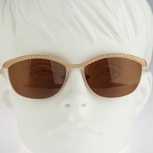 Christian Roth New York Series 7500, Vintage 90s unique browline gold rectangle sunglasses women, NOS