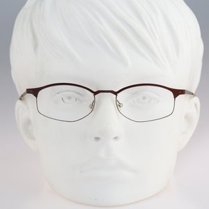 It&#39;s Titanium 602, Vintage 90s laser cut ultra lightweight nylor purple small rectangle glasses frames women / NOS