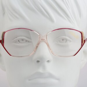 Silhouette M 1787 /20 C 2440, Vintage 80s unique red & clear cat eye glasses frames womens NOS