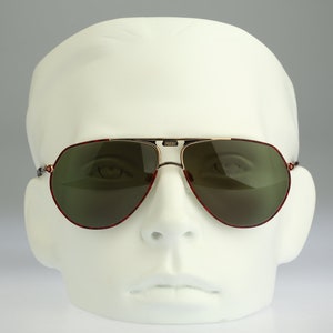 Puma MP 1 408, Vintage 80s designer unisex gold & tortoiseshell oversized aviator sunglasses men NOS