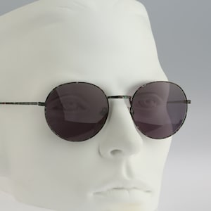 Round sunglasses men, Roy Tower Preppy 49 GR, Vintage 90s unique black tortoise circle sunglasses women NOS