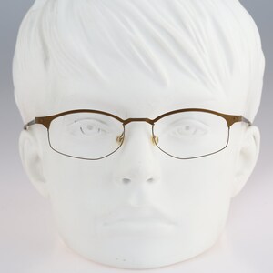 It&#39;s Titanium 602, Vintage 90s laser cut ultra lightweight nylor yellow small rectangle glasses frames women / NOS