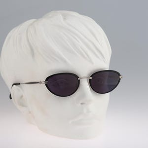 Mondi by Metzler 2403 290, Vintage 90s unique black and silver cat eye sunglasses women, NOS