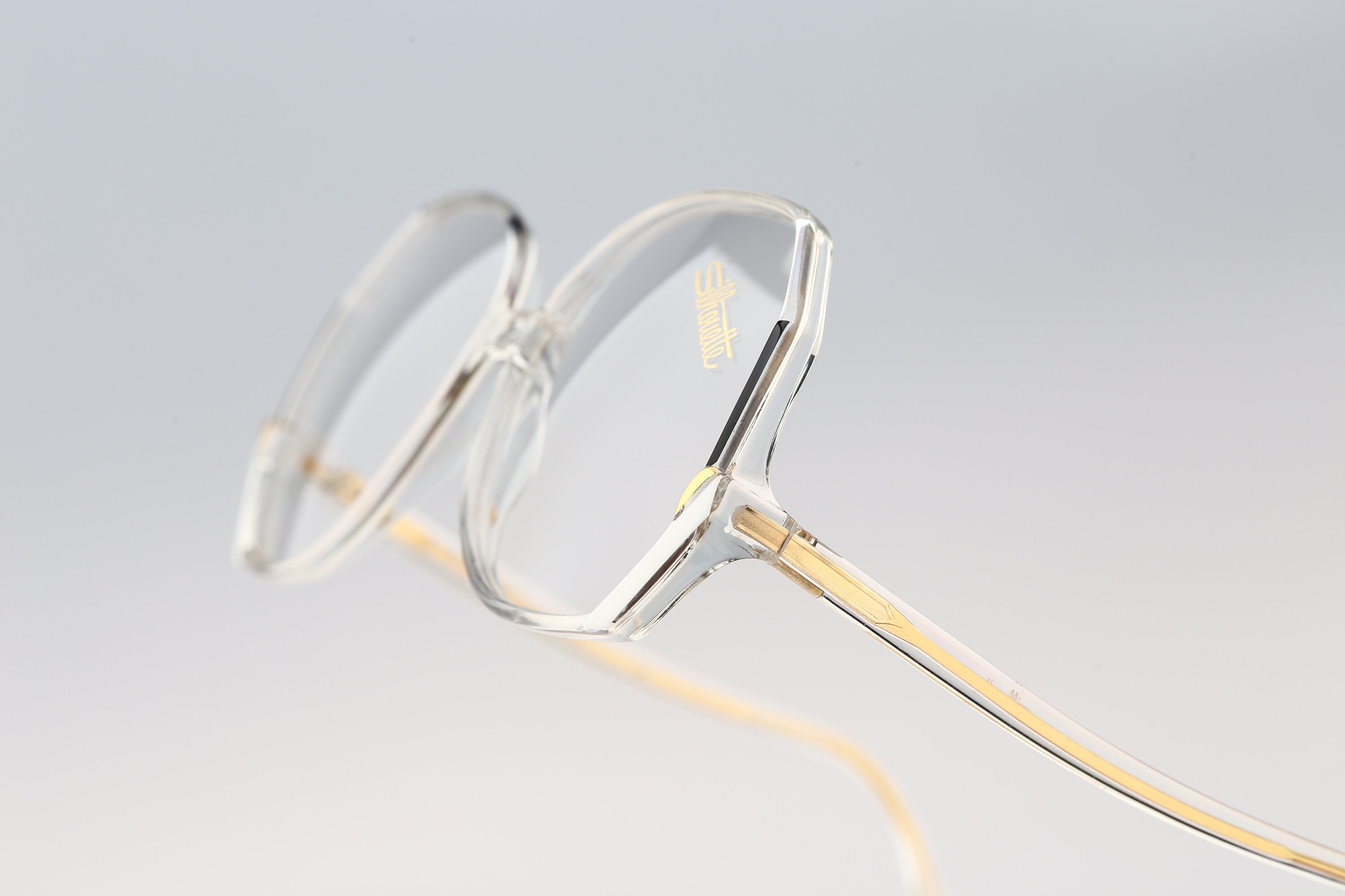 Silhouette SPX M1163 /20 Crystal Clear Butterfly Eyeglasses Frame Austria 54mm Silhouette M 1163 20 C 1236, Vintage 80s Oversized Clear  main image 2