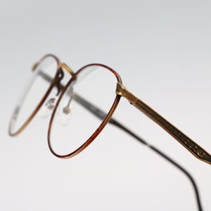 Pop Max 57F, montures de lunettes rondes vintage des années 90 en or antique et panto écaille de écaille pour hommes et femmes NOS