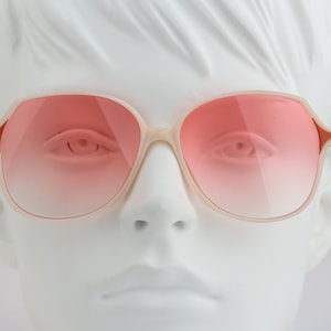 Silhouette M 1128 20 C 5543, Vintage 80s tinted pink lenses unique creamy white oversized butterfly sunglasses women, NOS