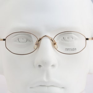 Matsuda 10112 PG, Vintage 90er unique Gold kleine Hexagon Brillenfassung Herren & Damen NOS