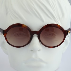 Annabella 213S C2, Vintage 80s designer elegant tortoise circle round sunglasses women NOS