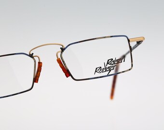 Robert Rudger 010 150 78, Vintage 90s colorful slim rectangle eyeglasses frames mens & womens / NOS