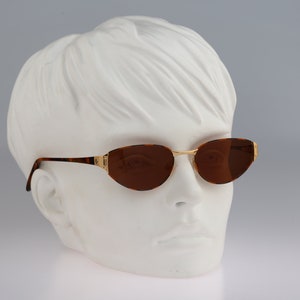 Paloma Picasso By Metzler 8310 809, Vintage 90s unique tortoise & gold cat eye sunglasses women, NOS