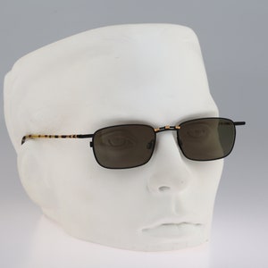 Robert Rudger 1490 148 78, Vintage 90s black small rectangle sunglasses men & women, NOS