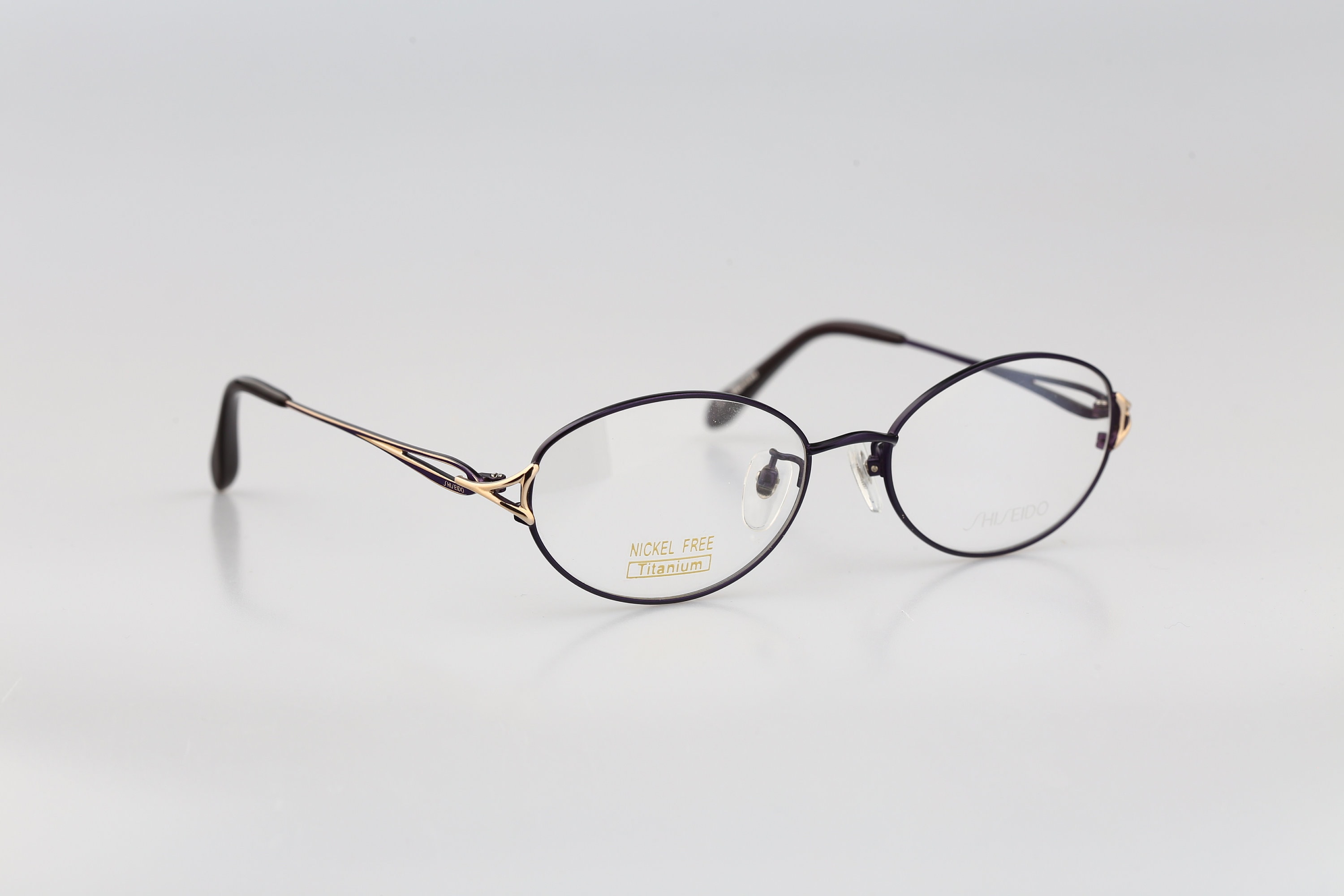 まとめ ALL TITANIUM VINTAGE COLOR GLASSES Shiseido SH 2053 4 Titanium, Vintage 90s Purple Unique Oval